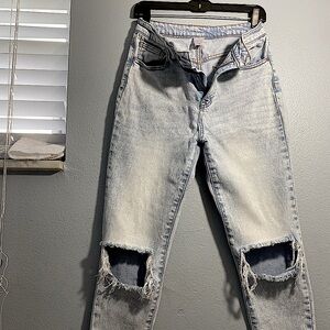 No Boundaries Light Blue Distressed Boyfriend Jeans